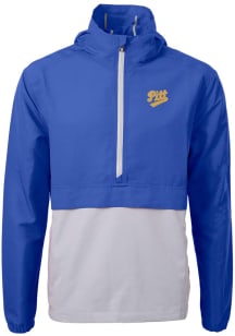 Cutter and Buck Pitt Panthers Mens Blue Vault Charter Eco Pullover Jackets