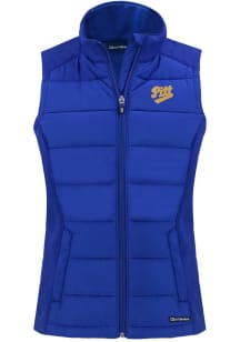 Cutter and Buck Pitt Panthers Womens Blue Vault Evoke Vest