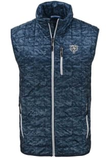 Cutter and Buck Chicago Bears Mens Navy Blue Mono Rainier PrimaLoft Printed Sleeveless Jacket