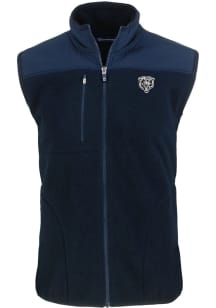 Cutter and Buck Chicago Bears Mens Navy Blue Mono Cascade Sherpa Sleeveless Jacket