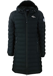 Cutter and Buck Denver Broncos Womens Black Mono Mission Ridge Repreve Long Heavy Weight Jacket