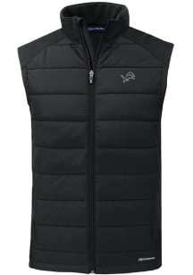 Cutter and Buck Detroit Lions Mens Black Mono Evoke Sleeveless Jacket