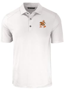 Cutter and Buck Miami Hurricanes Mens White Forge Big and Tall Polos Shirt