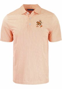Cutter and Buck Miami Hurricanes Mens White Pike Symmetry Short Sleeve Polo
