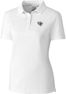 Cutter and Buck Jacksonville Jaguars Womens White Mono Advantage Short Sleeve Polo Shirt