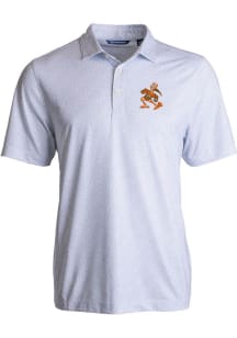 Cutter and Buck Miami Hurricanes Mens White Vault Pike Pebble Short Sleeve Polo