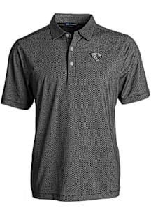 Cutter and Buck Jacksonville Jaguars Mens Black Mono Pike Symmetry Short Sleeve Polo