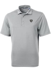 Cutter and Buck Las Vegas Raiders Grey Mono Virtue Eco Pique Big and Tall Polo