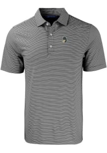 Cutter and Buck Michigan State Spartans Mens Black Forge Double Stripe Short Sleeve Polo
