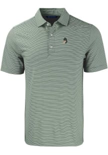 Cutter and Buck Michigan State Spartans Mens Grey Forge Double Stripe Short Sleeve Polo