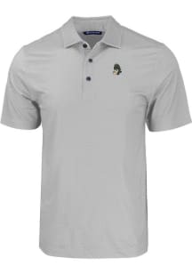 Cutter and Buck Michigan State Spartans Mens Grey Pike Eco Geo Print Short Sleeve Polo