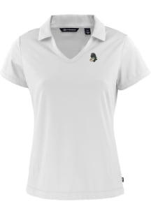 Cutter and Buck Michigan State Spartans Womens White Daybreak V Neck Short Sleeve Polo Shirt