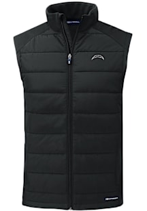 Cutter and Buck Los Angeles Chargers Mens Black Mono Evoke Sleeveless Jacket