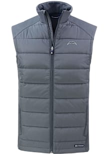 Cutter and Buck Los Angeles Chargers Mens Grey Mono Evoke Sleeveless Jacket