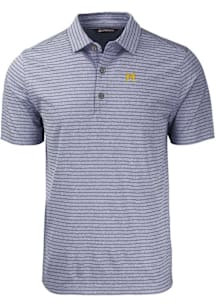 Cutter and Buck Michigan Wolverines Navy Blue Vault Forge Heather Stripe Big and Tall Polo