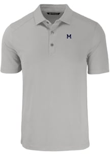 Cutter and Buck Michigan Wolverines Mens Grey Vault Forge Recycled Short Sleeve Polo