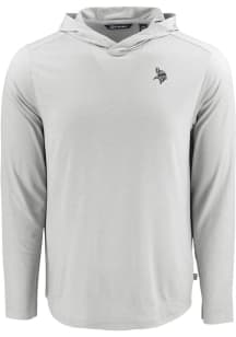 Cutter and Buck Minnesota Vikings Mens Charcoal Mono Coastline Eco Long Sleeve Hoodie
