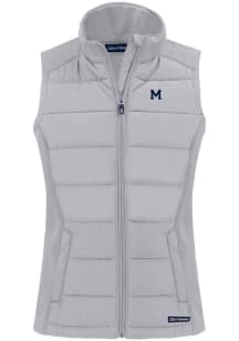 Womens Michigan Wolverines Charcoal Cutter and Buck Vault Evoke Vest