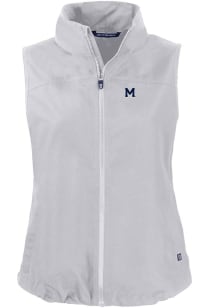 Womens Michigan Wolverines Grey Cutter and Buck Vault Charter Vest