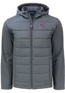 Cutter and Buck Mississippi State Bulldogs Mens Grey Vault Evoke Hood Big and Tall Lined Jacket