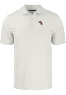 Cutter and Buck Mississippi State Bulldogs Mens White Pike Symmetry Short Sleeve Polo