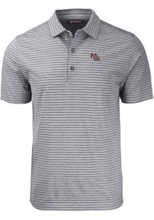 Cutter and Buck Mississippi State Bulldogs Mens Black Forge Heather Stripe Short Sleeve Polo