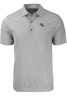 Cutter and Buck Mississippi State Bulldogs Mens Grey Forge Heather Stripe Short Sleeve Polo