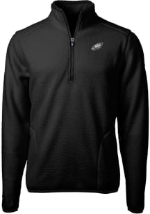 Cutter and Buck Philadelphia Eagles Mens Black Mono Cascade Sherpa Big and Tall Qtr Zip