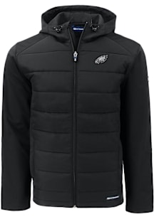 Cutter and Buck Philadelphia Eagles Mens Black Mono Evoke Hood Medium Weight Jacket