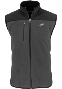 Cutter and Buck Philadelphia Eagles Mens Grey Mono Cascade Sherpa Sleeveless Jacket