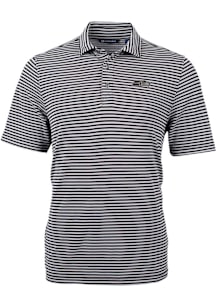 Cutter and Buck Seattle Seahawks Mens Black Mono Virtue Eco Pique Stripe Short Sleeve Polo