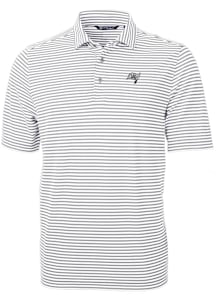 Cutter and Buck Tampa Bay Buccaneers Grey Mono Virtue Eco Pique Stripe Big and Tall Polo
