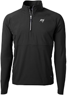 Cutter and Buck Tampa Bay Buccaneers Mens Black Mono Adapt Eco Hybrid Long Sleeve Qtr Zip Pullover