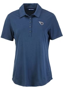 Cutter and Buck Tennessee Titans Womens Navy Blue Mono Coastline Eco Short Sleeve Polo Shirt