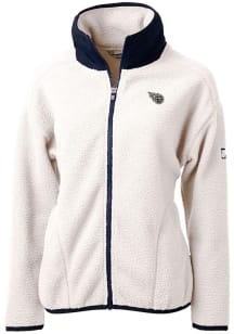 Cutter and Buck Tennessee Titans Womens Grey Mono Cascade Sherpa Long Sleeve Full Zip Jacket