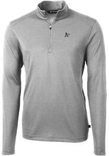 Cutter and Buck Oakland Athletics Mens Grey Mono Virtue Eco Pique Big and Tall Qtr Zip