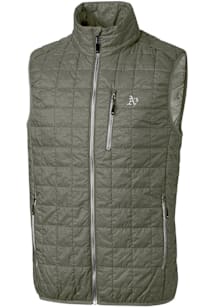 Cutter and Buck Oakland Athletics Mens Green Mono Rainier PrimaLoft Sleeveless Jacket