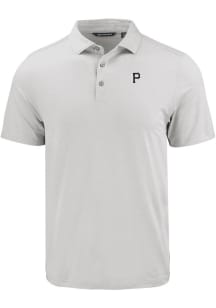 Cutter and Buck Pittsburgh Pirates Mens Charcoal Mono Coastline Eco Short Sleeve Polo