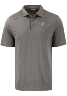 Cutter and Buck Pittsburgh Pirates Mens Grey Mono Coastline Eco Short Sleeve Polo