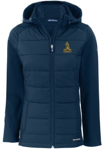 Cutter and Buck Northern Arizona Lumberjacks Womens Navy Blue Evoke Hood Heavy Weight Jacket