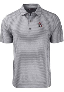 Cutter and Buck NC State Wolfpack Big and Tall Black Forge Heather Stripe Big and Tall Golf Shir..