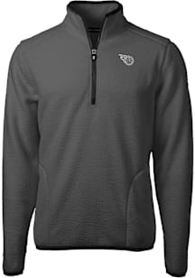 Cutter and Buck Tennessee Titans Mens Grey Mono Cascade Sherpa Long Sleeve Qtr Zip Pullover