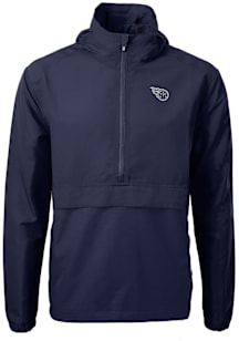 Cutter and Buck Tennessee Titans Mens Navy Blue Mono Charter Eco Pullover Jackets