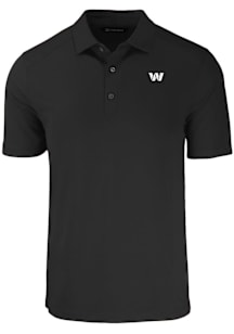Cutter and Buck Washington Commanders Mens Black Mono Forge Recycled Short Sleeve Polo