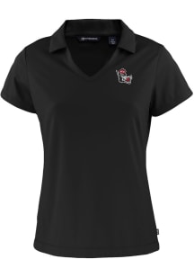 Cutter and Buck NC State Wolfpack Womens Black Daybreak V Neck Short Sleeve Polo Shirt
