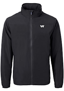 Cutter and Buck Washington Commanders Mens Black Mono Charter Eco Light Weight Jacket
