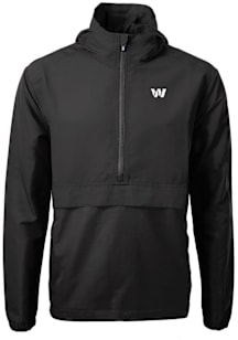 Cutter and Buck Washington Commanders Mens Black Mono Charter Eco Pullover Jackets