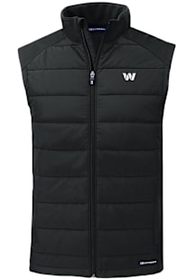 Cutter and Buck Washington Commanders Mens Black Mono Evoke Sleeveless Jacket