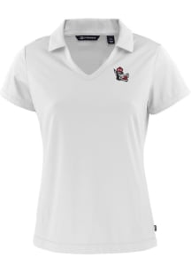 Cutter and Buck NC State Wolfpack Womens White Daybreak V Neck Short Sleeve Polo Shirt