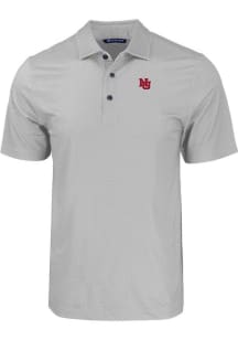 Nebraska Cornhuskers Grey Cutter and Buck Vault Pike Eco Geo Print Big and Tall Polo